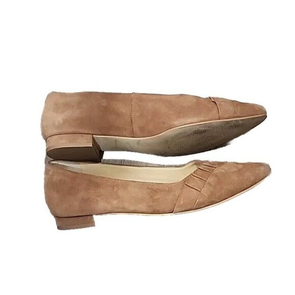 Talbots Leather Suede Edison Flat Shoes Pointed Toe Brown Women's 6.5 - Picture 7 of 10